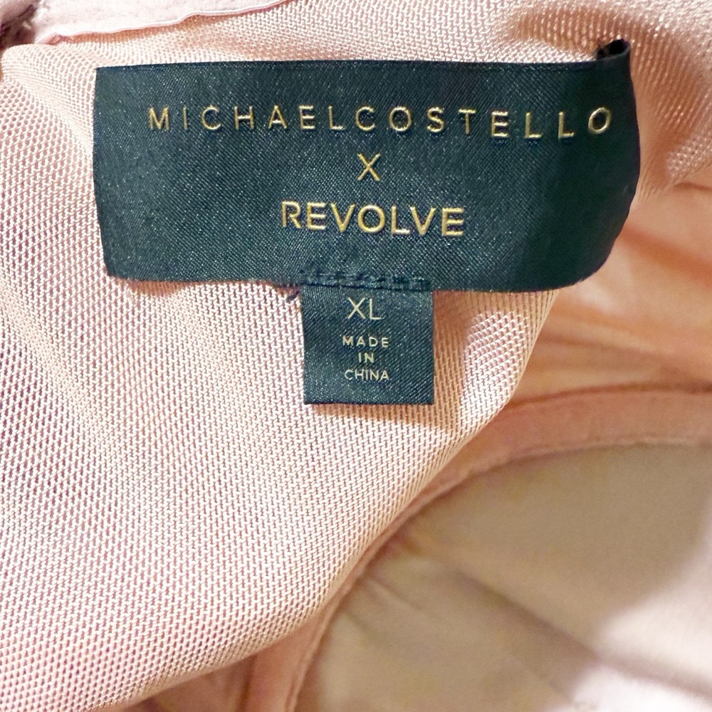 Michael Costello x Revolve Alai Strapless Pink Tulle Layer Ruffle Dress size XL - Picture 12 of 12